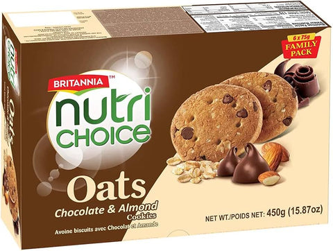 BRITANNIA NUTRI CHOICE CHOCOLATE & ALMOND OATS COOKIES 15.87OZ