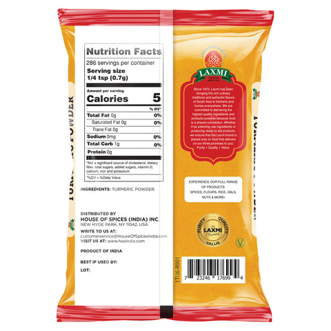 LAXMI  TURMERIC POWDER 7OZ ( 200 GM )