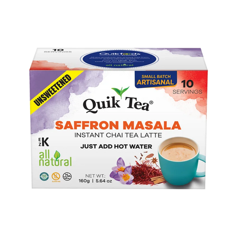 QUICK TEA UNSWEETENED SAFFRON MASALA CHAI TEA LATTE 5.64OZ (10 PC)