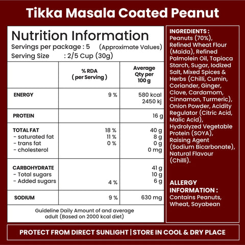 JABSONS TIKKA MASALA COATED PEANUTS 5.29 OZ