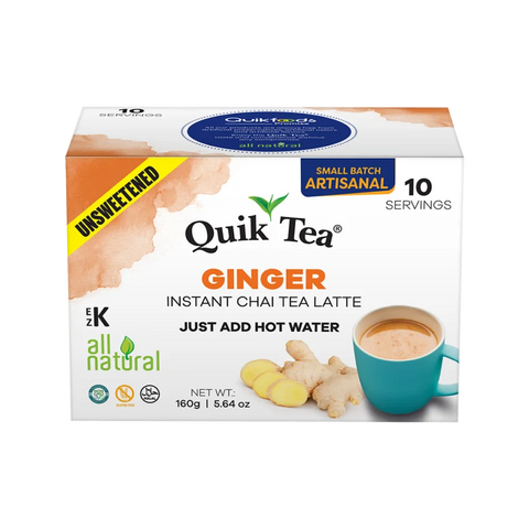 QUICK TEA UNSWEETENED GINGER CHAI TEA LATTE 5.64OZ (10 PC)