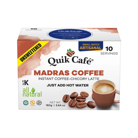 QUICK TEA UNSWEETENED MADRAS COFFEE CHICORY LATTE 5.64OZ (10 PC)