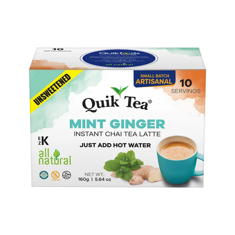 QUICK TEA UNSWEETENED MINT GINGER CHAI TEA LATTE 5.64OZ (10 PC)