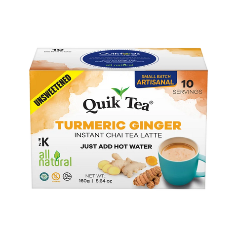 QUICK TEA UNSWEETENED TURMERIC GINGER CHAI TEA LATTE 5.64OZ (10 PC)