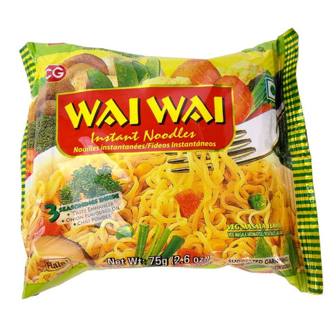 WAI WAI INSTANT NOODLES VEG MASALA 2.6OZ