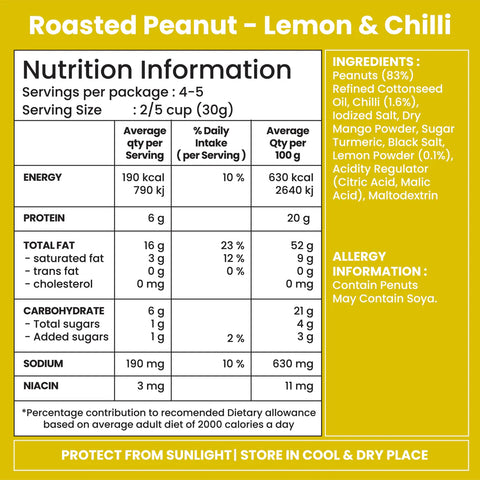JABSONS LEMON CHILLI ROASTED PEANUTS 4.9OZ
