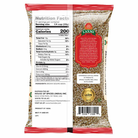 LAXMI BROWN SESAME SEEDS 14OZ
