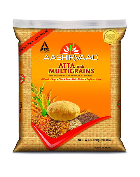 AASHIRVAAD WHOLE WHEAT MULTIGRAIN FLOUR 20LB