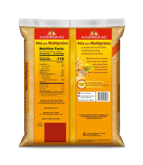 AASHIRVAAD WHOLE WHEAT MULTIGRAIN FLOUR 20LB