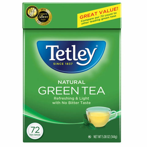 TETLEY GREEN TEA BAGS 5.08OZ (72 PC)