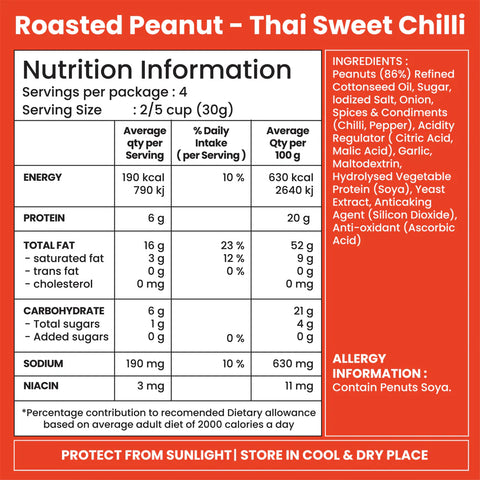 JABSONS THAI SWEET CHILLI ROASTED PEANUTS 4.9OZ